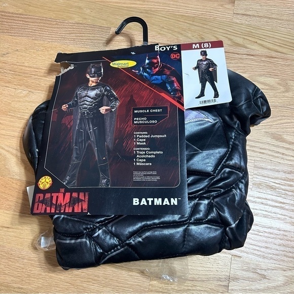 Batman Costume NEW Sz 8 Kids Boys DC Black Halloween Superhero - Picture 3 of 7